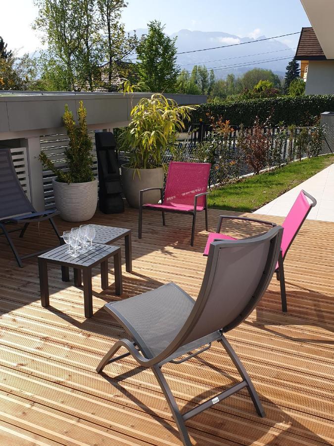 L'Appartement Jardin Avec Vue Montagnes Sévrier エクステリア 写真